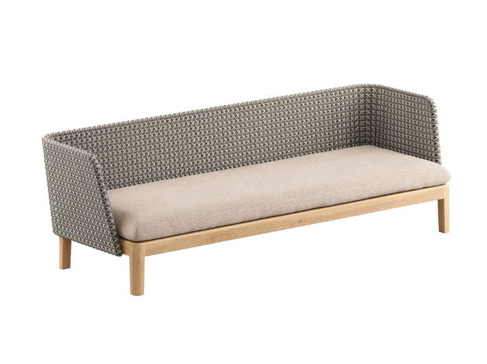 CALYPSO LOUNGE - 3 seater upholstered teak garden sofa with removable cover _ Royal Botania